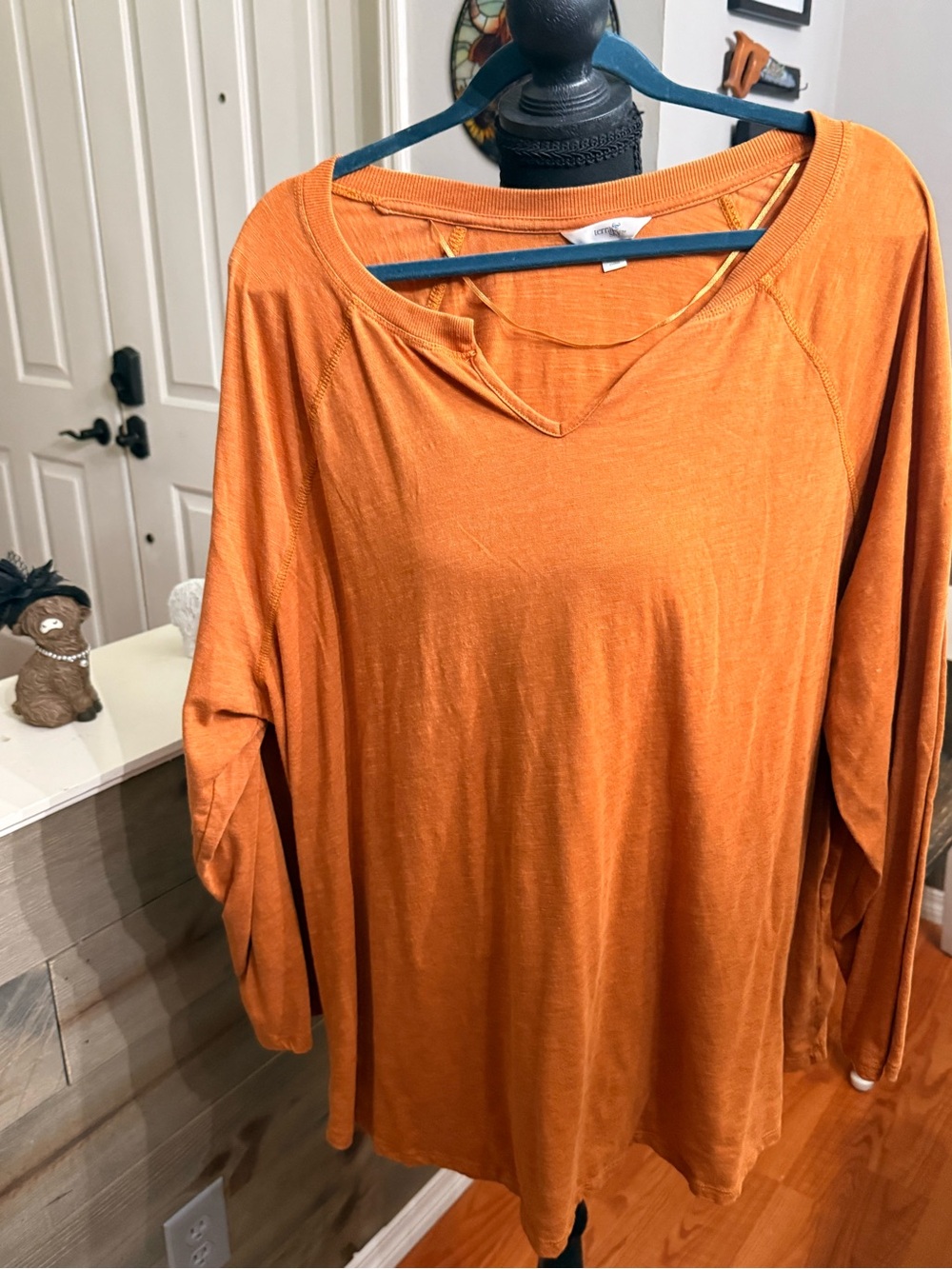 Terra & Sky Relaxed Long Sleeve Top in Orange
